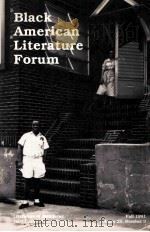 BLACK AMERICAN LITERATUER FORUM PDF电子版封面