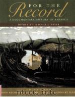 FOR THE RECORD A DOCUMENTARY HISTORY OF AMERICA THIRD EDITION VOLUME 2 PDF电子版封面