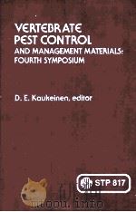 VERTEBRATE PEST CONTROL AND MANAGEMENT MATERIALS:FOURTH SYMPOSIUM PDF电子版封面