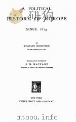 A POLITICAL HISTORY OF EUROPE（1899 PDF版）