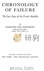 CHRONOLOGY OF FAILURE 1940 PDF电子版封面