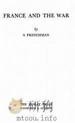 FRANCE AND THE WAR 1944 PDF电子版封面