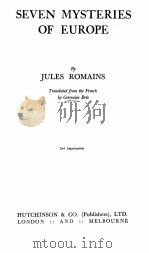 SEVEN MYSTERIES OF EUROPE     PDF电子版封面     