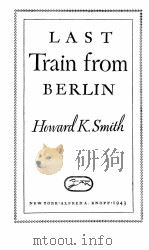 LAST TRAIN FROM BERLIN 1943 PDF电子版封面