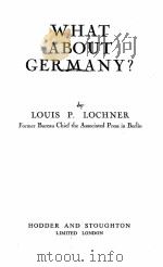 WHAT ABOUT GERMANY? 1943 PDF电子版封面