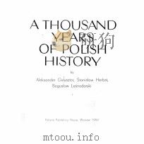 A THOUSAND YEARS OF POLISH HISTORY 1959 PDF电子版封面