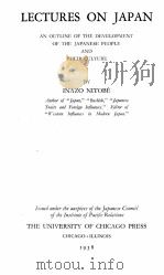 LECTURES ON JAPAN 1938 PDF电子版封面