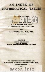 AN INDX OF MATHEMATICAL TABLES VOLUME II PART II. BIBLIOGRAPHY PART III. ERRORS PART IV. INDEX TO IN 1962 PDF电子版封面