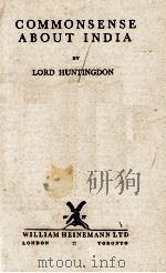 COMMONSENSE ABOUT INDIA 1942 PDF电子版封面