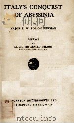 ITALY%CONQUEST OF ABYSSINIA 1937 PDF电子版封面