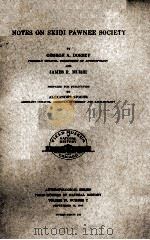 NOTES ON SKIDI PAWNEE SOCIETY 1940 PDF电子版封面