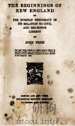 THE BEGINNINGS OF NEW ENGLAND（1889 PDF版）