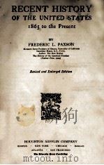 RECENT HISTORY OF THE UNITED STATES 1865 TO THE PRESENT 1937 PDF电子版封面
