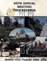 29TH ANNUAL MEETING PROCEEDINGS（1988 PDF版）