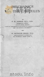 MECHANICS VIA THE CALCULUS 1923 PDF电子版封面
