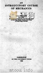 AN INTRODUCTORY COURSE OF MECHANICS（1933 PDF版）