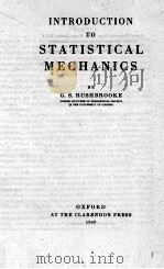 INTRODUCTION TO STATISTICAL MECHANICS（1949 PDF版）