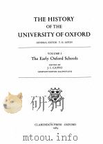 THE HISTORY OF THE UNIVERSITY OF OXFORD VOLUME 1（ PDF版）