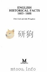 ENGLISH HISTORICAL FACTS 1603-1688 1980 PDF电子版封面 0333186346