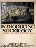 INTRODUCING SOCIOLOGY A SYMBOLIC INTERACTONIST PERSPECTIVE 1986 PDF电子版封面