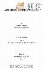 AMERICAN COMMONWEALTH 1888 PDF电子版封面 0404037704