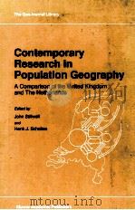 CONTEMPORARY PESEARCH IN POPULATION GEOGRAPHY 1989 PDF电子版封面 0792304314