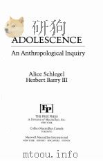ADOLESCENCE 1991 PDF电子版封面 0029278953