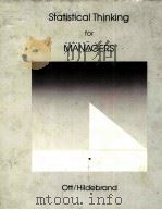 STATISTICAL THINKING FOR MANAGERS 1983 PDF电子版封面 0871504014