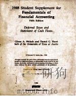 1988 STUDENT SUPPLEMENT FOR FUNDAMENTALS OF FINANCIAL ACCOUNTING FIFTH EDITION 1988 PDF电子版封面