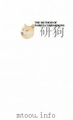 THE METHOD OF PAIRED COMPARISONS 1988 PDF电子版封面