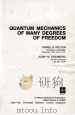 QUANTUM MECHANICS OF MANY DEGREES OF FREEDOM 1988 PDF电子版封面