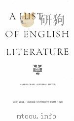A HISTORY OF ENGLISH LITERATURE 1950 PDF电子版封面