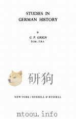 STUDEES IN GERMAN HISTORY 1948 PDF电子版封面