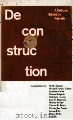 DECONSTRUTION:A CRITIQUE 1989 PDF电子版封面