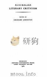 AUSTRALIAN LITERARY CRITICISM（1962 PDF版）