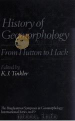 HISTORY OF GEOMORPHOLOGY FROM HUTTON TO HACK 1989 PDF电子版封面