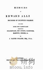 EDWARD ALLEYN FOUNDER OF DULWICH COLLEGE PDF电子版封面