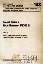 RECENT TOPICS IN NONLINEAR PDE III（1987 PDF版）