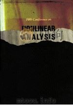 1989 CONFERENCE ON NONLINEAR ANALYSIS（1991 PDF版）