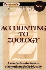 ACCOUNTING TO ZOOLOGY 1987 PDF电子版封面 0878665374