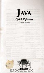 JAVA: QUICK REFERENCE 1996 PDF电子版封面 9780789708687