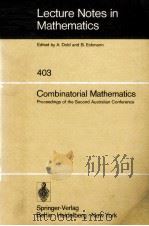LECTURE NOTES IN CONTROL AND INFORMATION SCIENCES 403: COMBINATORIAL MATHEMATICS 1974 PDF电子版封面 D. A. HOLTON