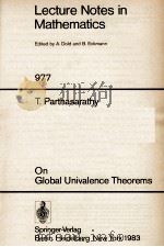 LECTURE NOTES IN MATHEMATICS 977: ON GLOBAL UNIVALENCE THEOREMS 1983 PDF电子版封面 3540119884;0387119884