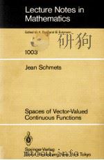 LECTURE NOTES IN MATHEMATICS 1003: SPACES OF VECTOR-VALUED CONTINUOUS FUNCTIONS 1983 PDF电子版封面 354012327X;038712327X