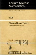LECTURE NOTES IN MATHEMATICS 1006: ABELIAN GROUP THEORY 1983 PDF电子版封面 3540123350;0387123350