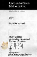 LECTURE NOTES IN MATHEMATICS 1027: HARDY CLASSES ON INFINITELY CONNECTED RIEMANN SURFACES 1983 PDF电子版封面 3540127291;0387127291