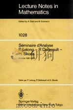 LECTURE NOTES IN MATHEMATICS 1028: SEMINAIRE D'ANALYSE P. LELONG - P. DOLBEAULT - H. SKODA 1983 PDF电子版封面 3540127313;0387127313