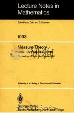 LECTURE NOTES IN MATHEMATICS 1033: MEASURE THEOR AND ITS APPLICATIONS（1983 PDF版）