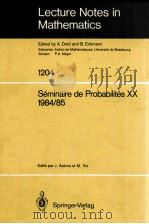 LECTURE NOTES IN MATHEMATICS 1204: SEMINAIRE DE PROBABILITES XX 1984/85（1986 PDF版）