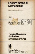 LECTURE NOTES IN MATHEMATICS 1302: FUNCTION SPACES AND APPLICATIONS（1988 PDF版）